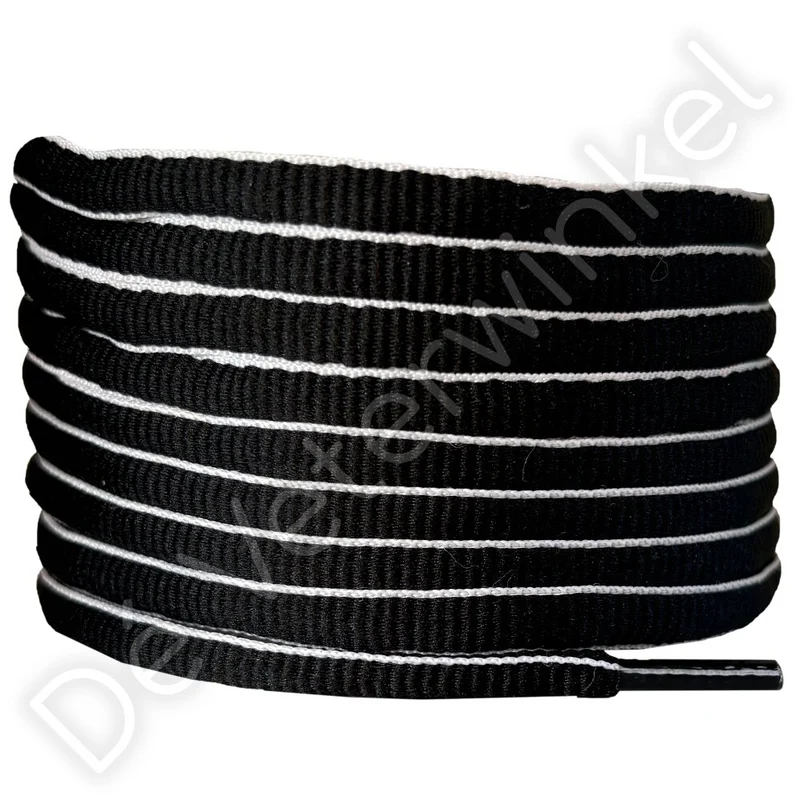 Ovaal sportveter 6mm Zwart met Wit
