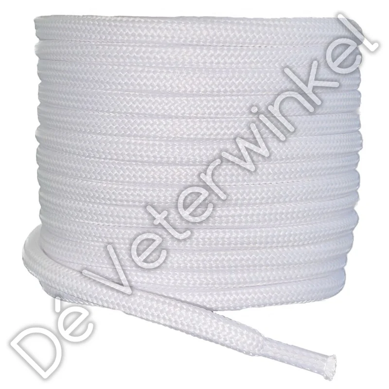 Rond 6mm(!) polyester Wit