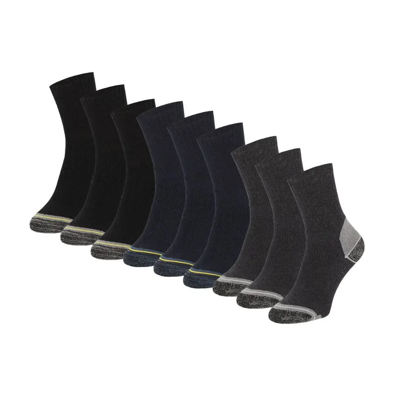 Katoenen werksokken - Badstof zool - Multi color - 9-Pak