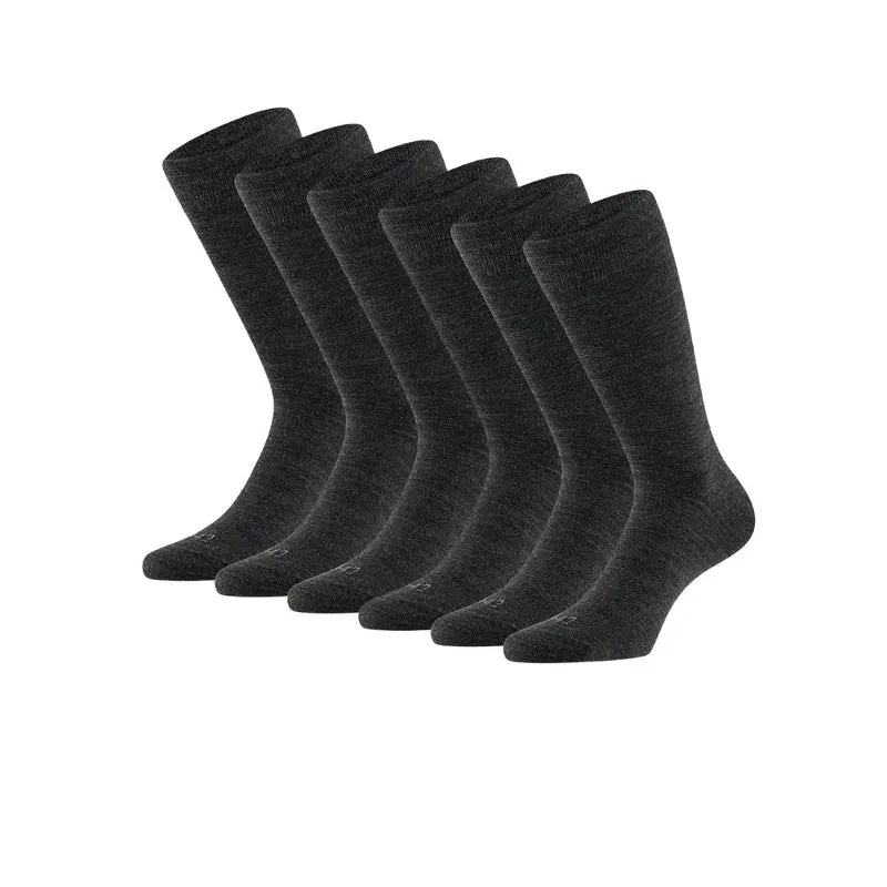 Merino Wollen Sokken - Unisex - Antraciet - 6-Pak