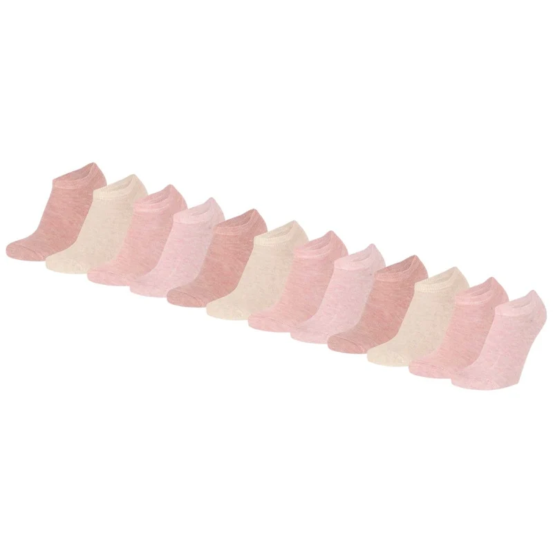 Sneakersokken kids biologisch katoen - 12-Pak - Roze