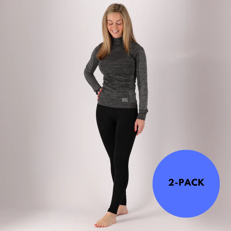 Morethansocks - Thermolegging dames - Zwart - 2-Stuks