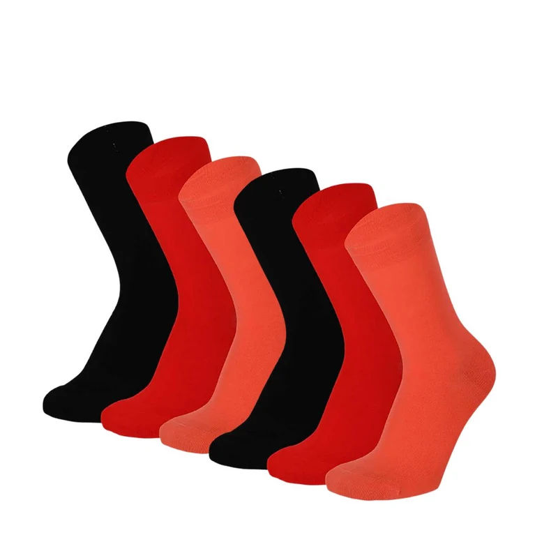 Bamboe sokken - Kleurvol - Unisex - 6-Pack - Multi Rood