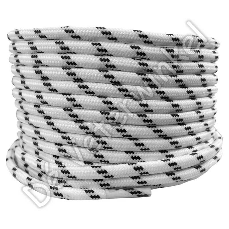 Rond 5mm polyester Wit met Zwarte accenten
