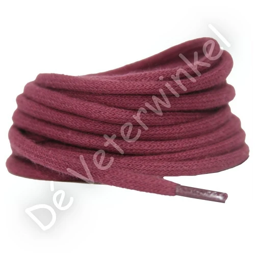 Rond 5mm katoen BordeauxRood