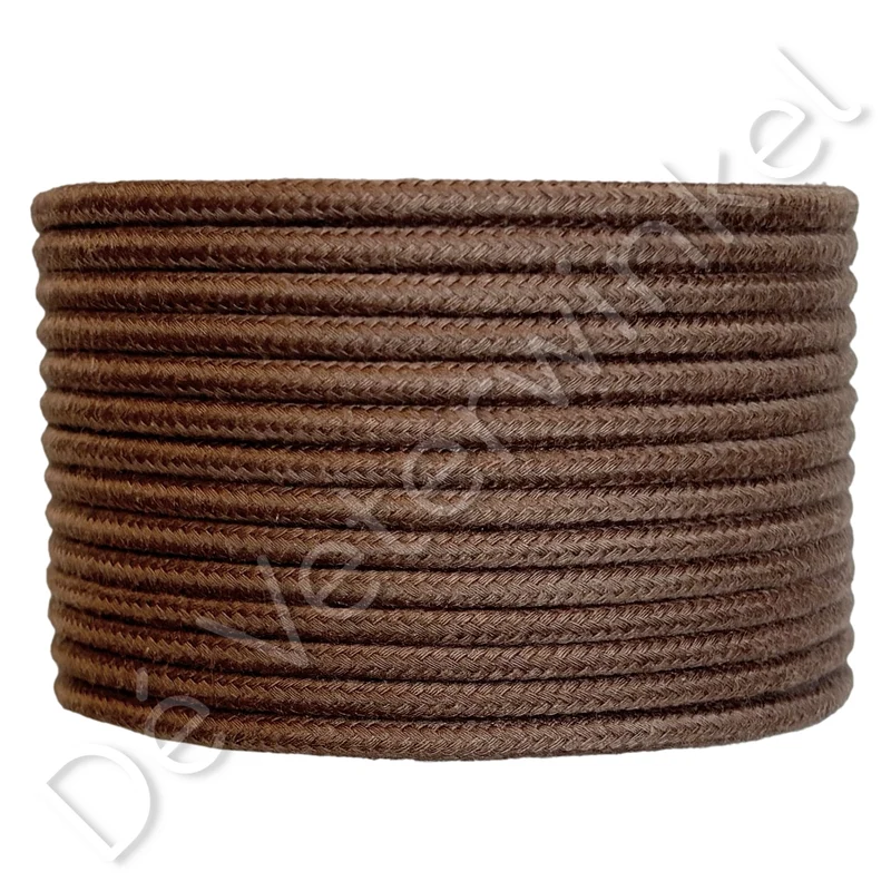 Rond 4mm katoen Middelbruin