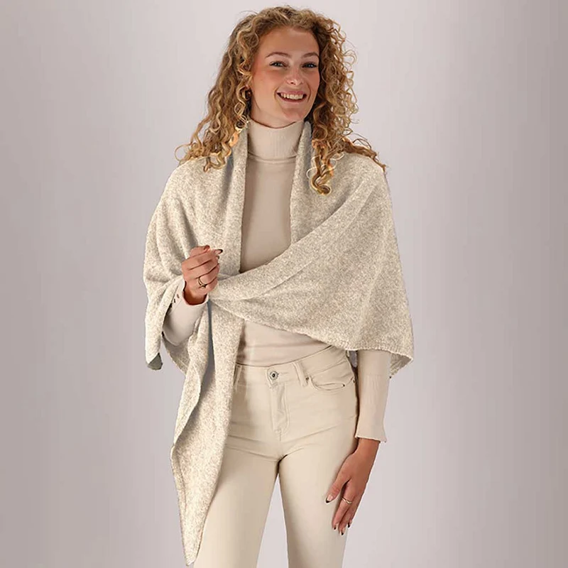 Gebreide omslagdoek - Dames - Woolwhite