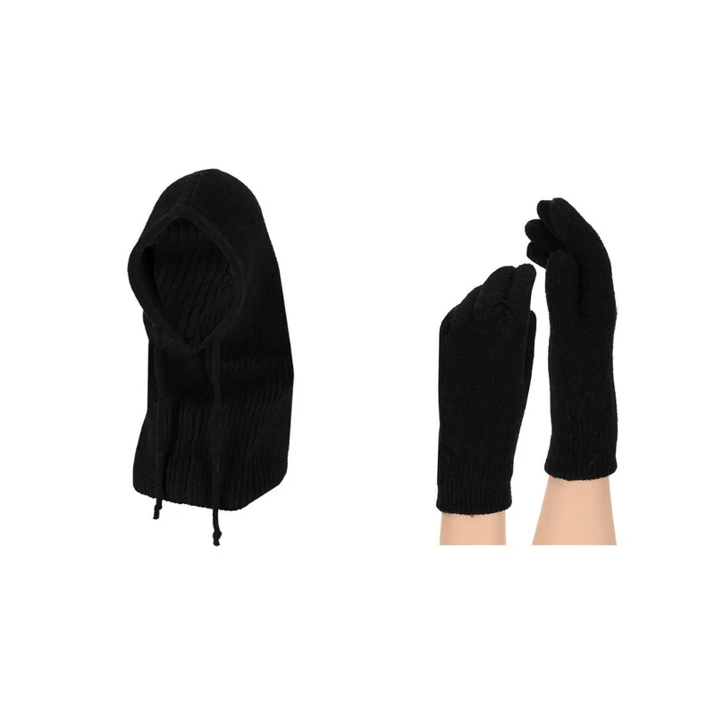 Balaclava + handschoenen dames - Gebreide hoody