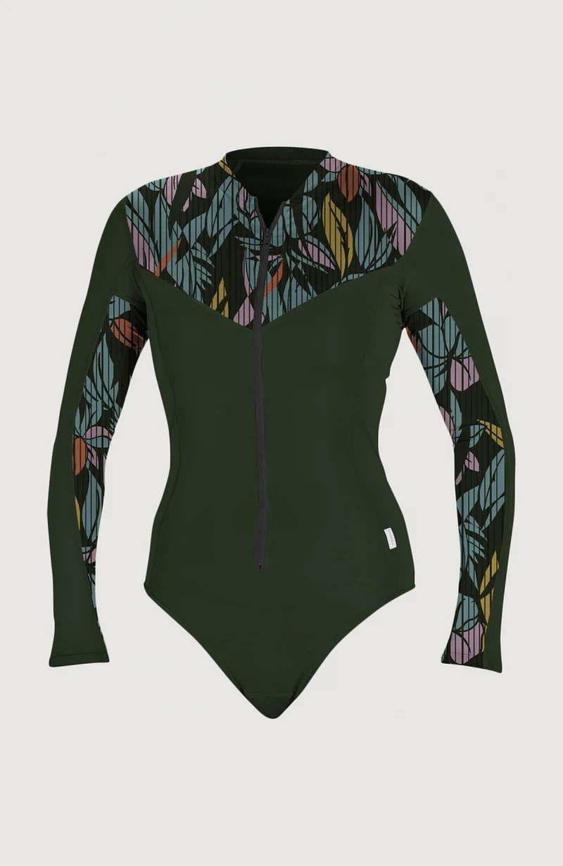 Front-Zip Longsleeve Surf Suit | Dark Green