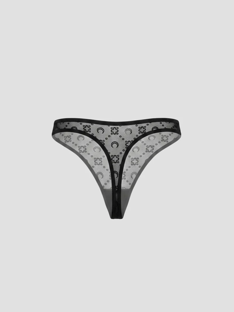 Moonogram mesh flock panties
