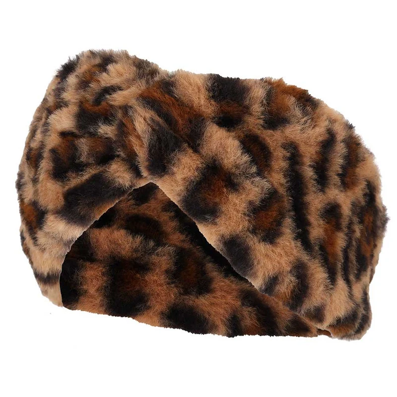 Colsjaal en Haarband - Panterprint - Teddy wol
