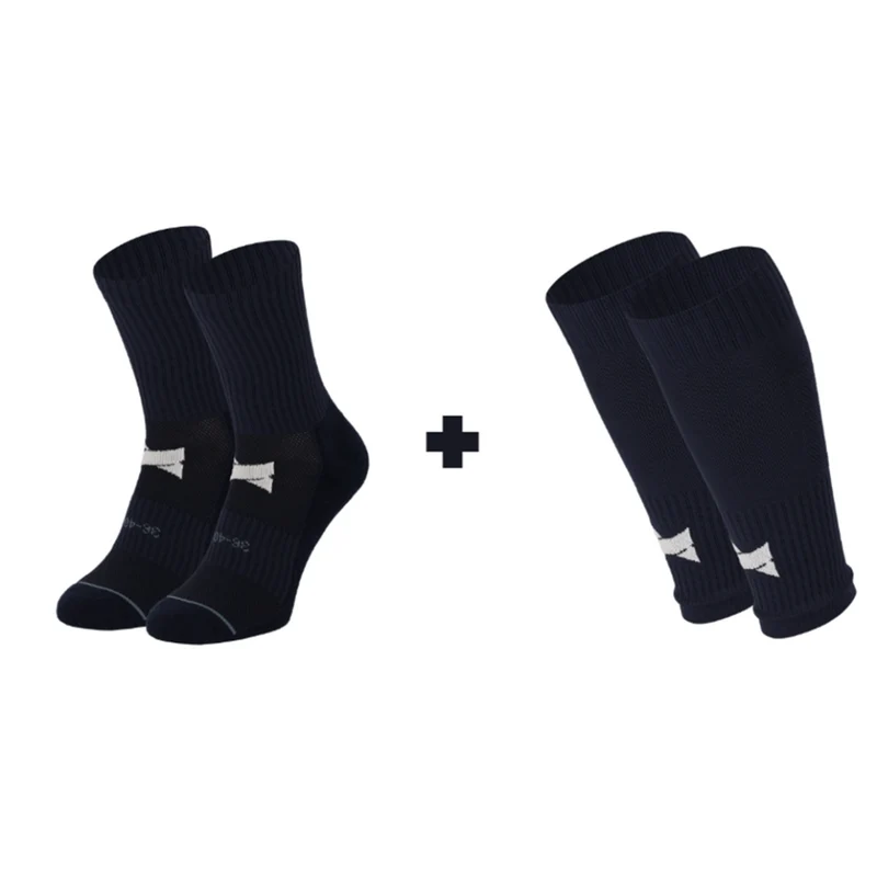 Gripsokken voetbal + Bovenstuk - 2 x 2 Paar - Marine Blauw