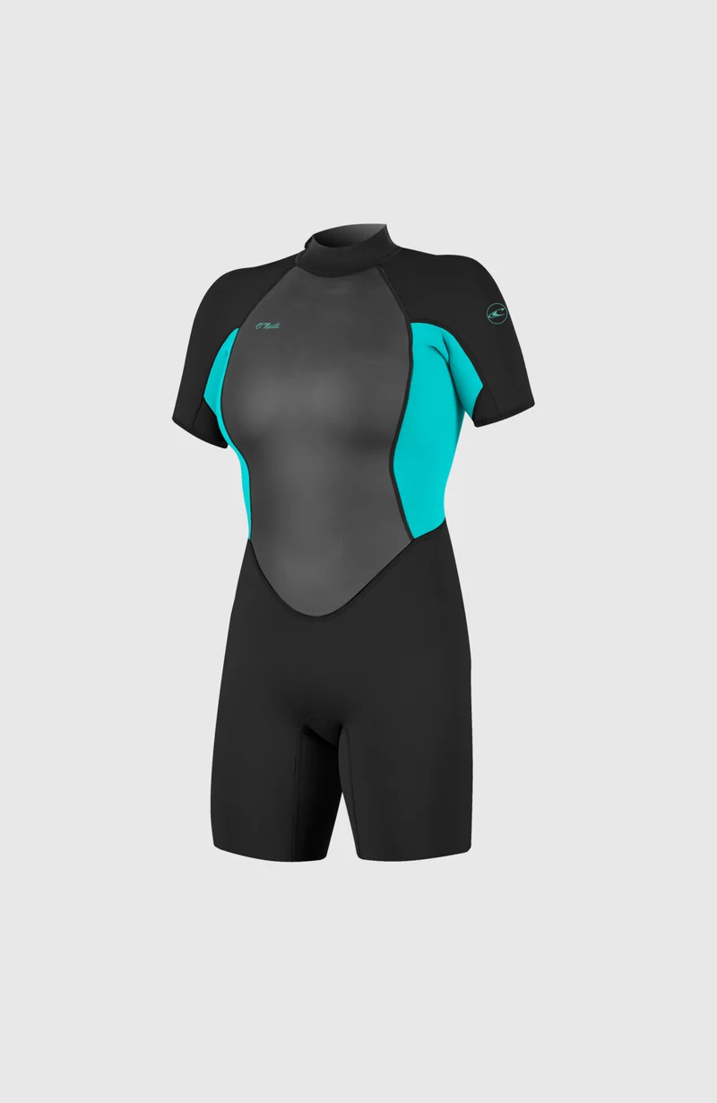 Reactor-2 2mm Back Zip Short Sleeve Spring Wetsuit | BLK/LTAQUA
