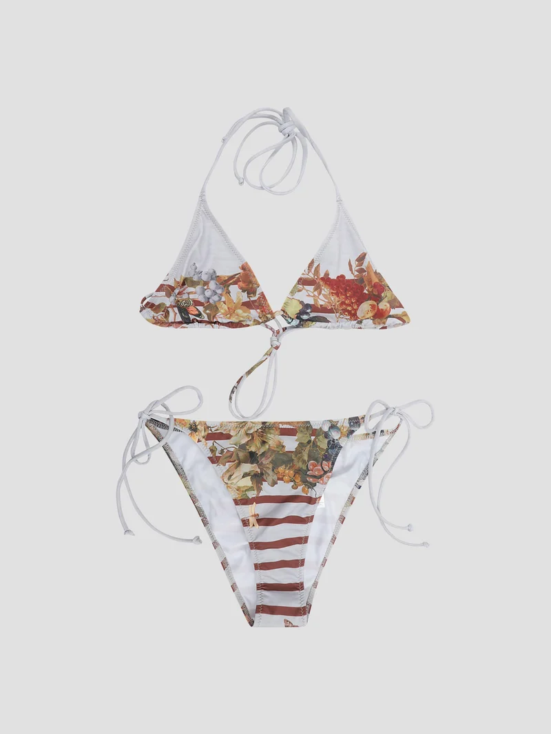 Bikini set printed "marinière grape"