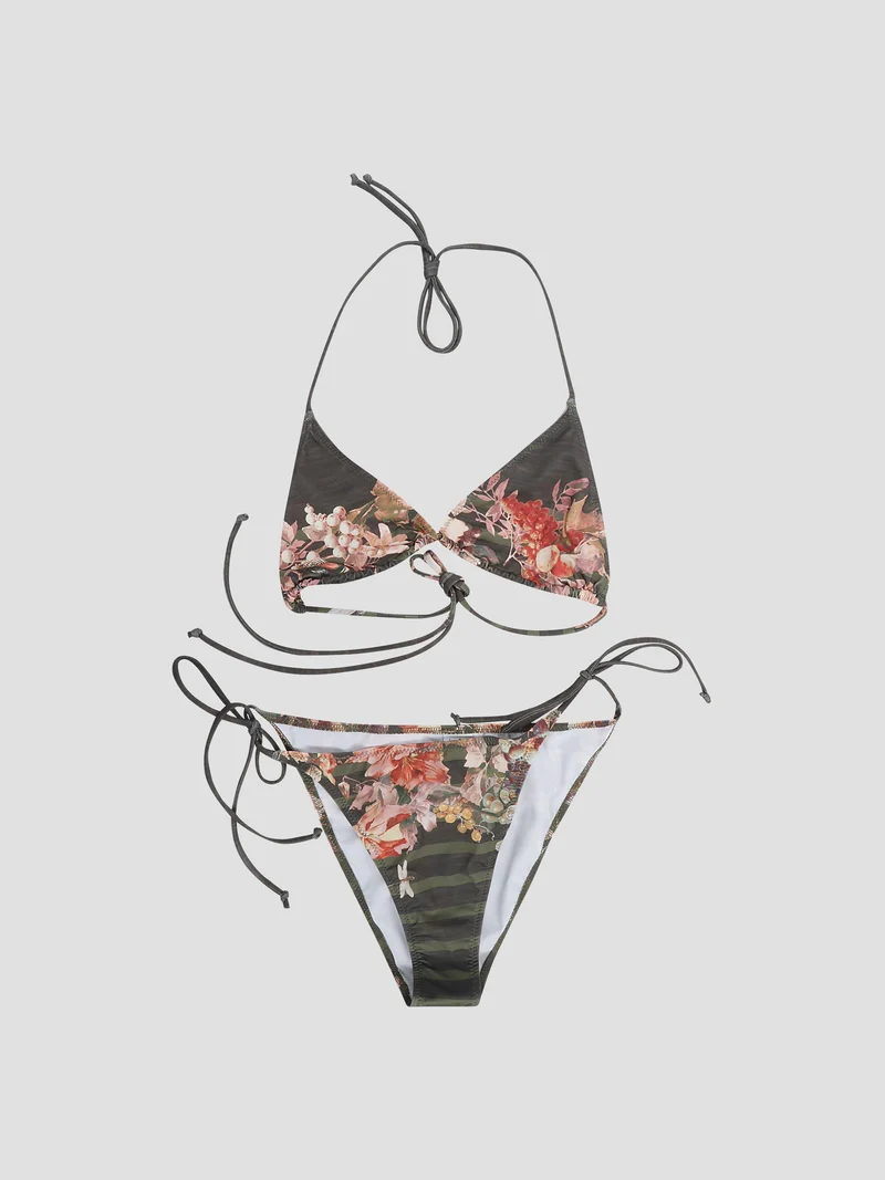 Bikini set printed "marinière grape"
