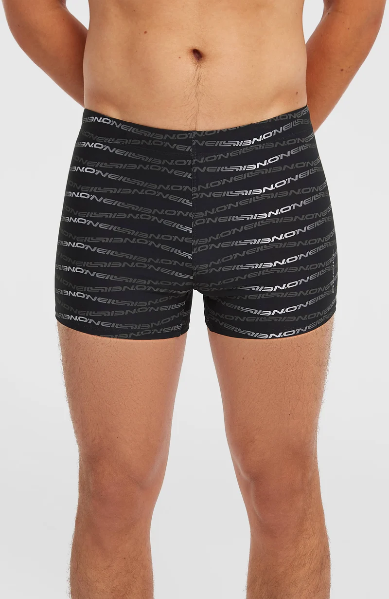 Essentials All-Over-Print zwemboxer | Black Boys Gradient Stripe