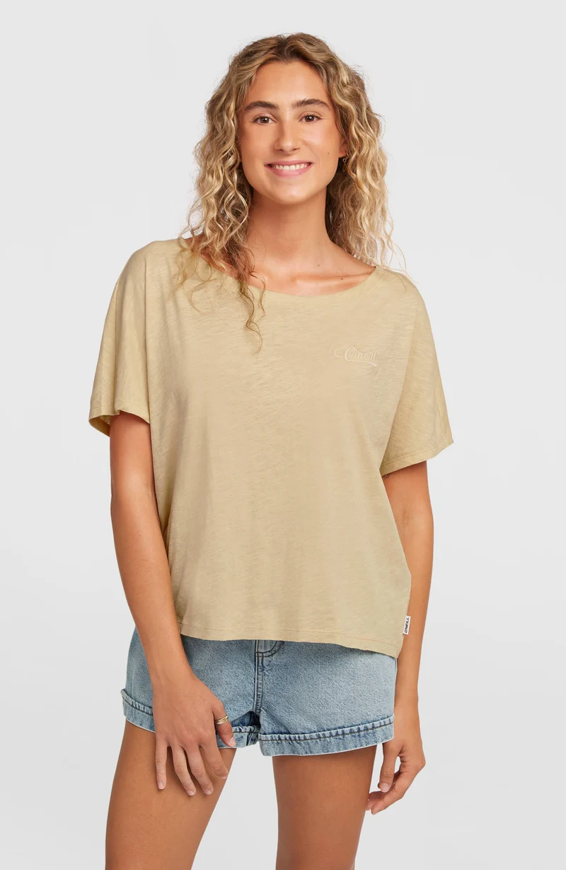 Essentials O'Neill Script Scoop Neck T-shirt | Cocoa Sand