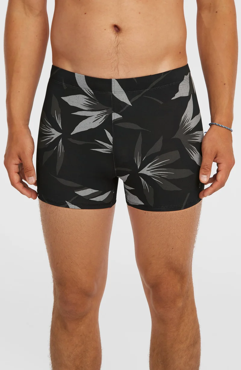 Essentials All-Over-Print zwemboxer | Black Tropicana Small