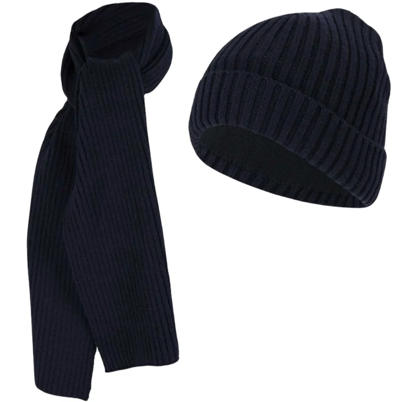 Muts & Sjaal jongens - Ribbed - Effen