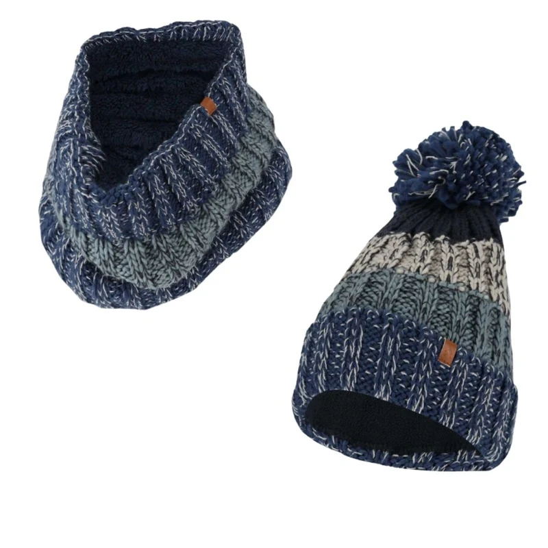 Skiset heren - Muts & Colsjaal - Fashion Stripes - One Size