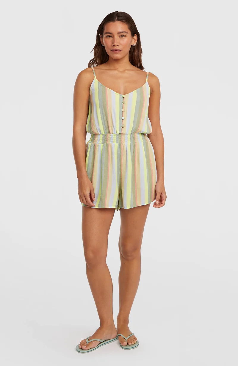 Playsuit met knoopsluiting en dunne bandjes | Multi Must Haves Stripe