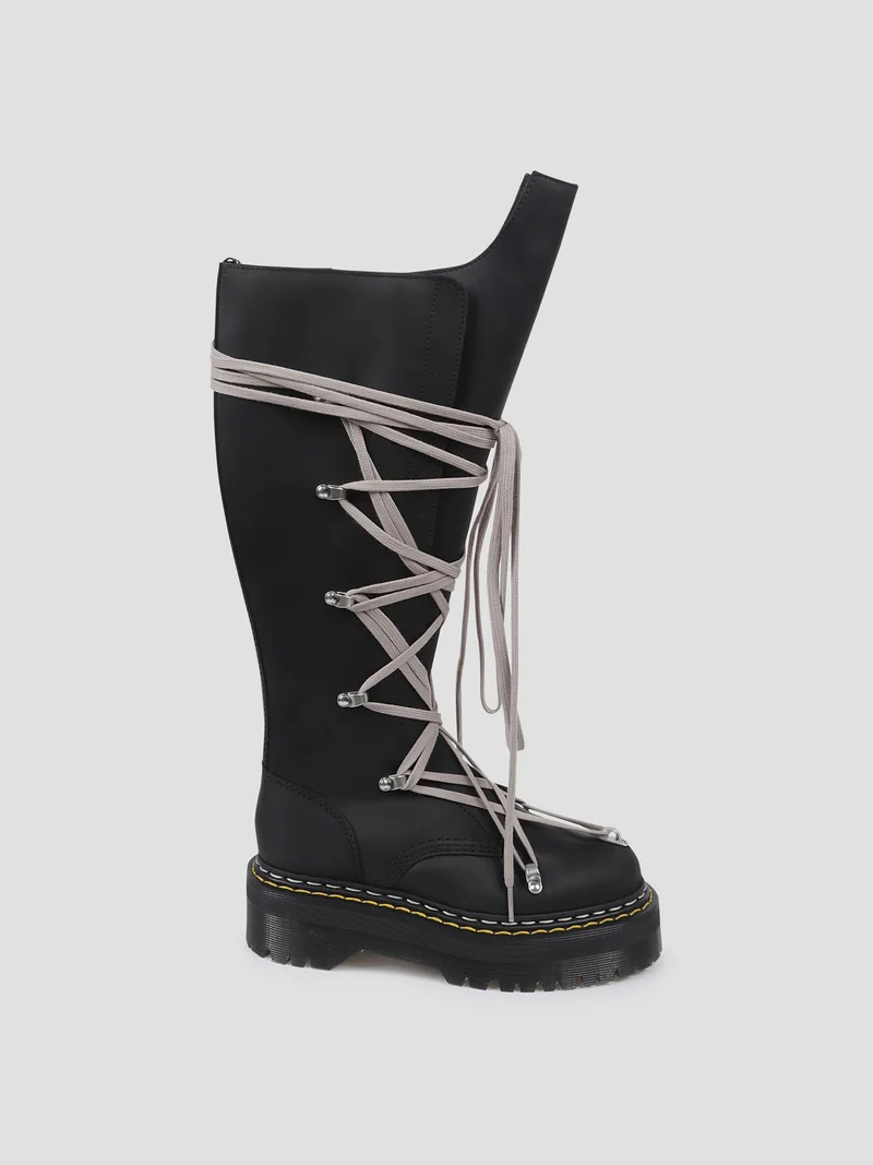 Rick owens dr martens quad sole pentalace boot