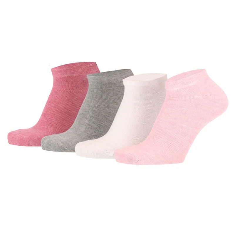 Bamboe Sneakersokken Kids - Multi Roze - 4 Pak