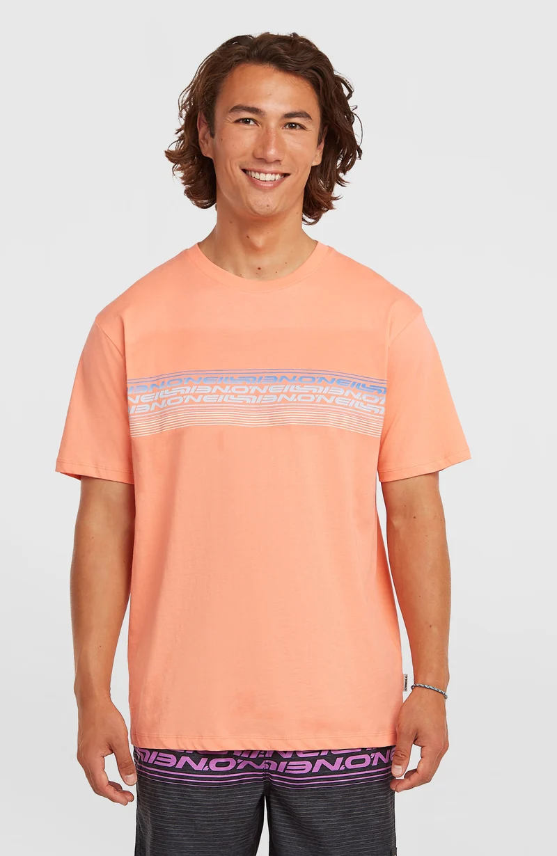 O'Neill Logo Stripe T-shirt | Funky Peach
