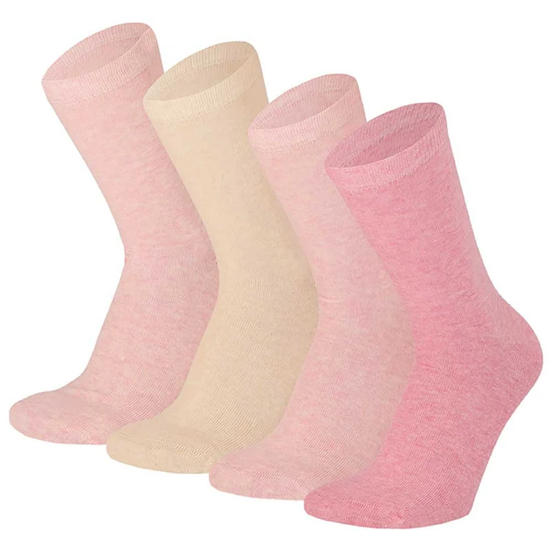 Kindersokken basic - Bio Katoen - Roze - 4 Pack