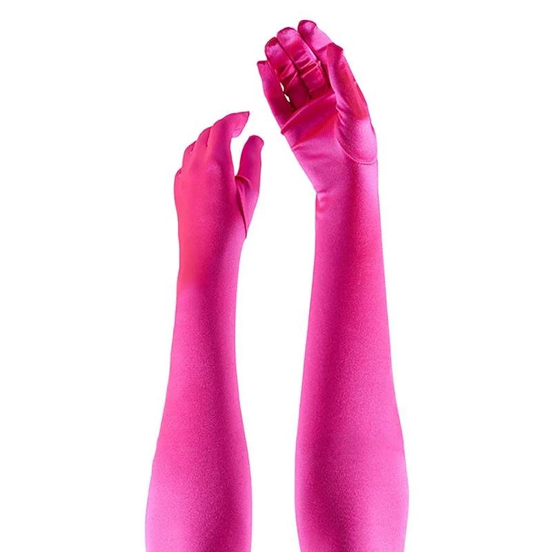 Satijnen handschoenen 60 cm