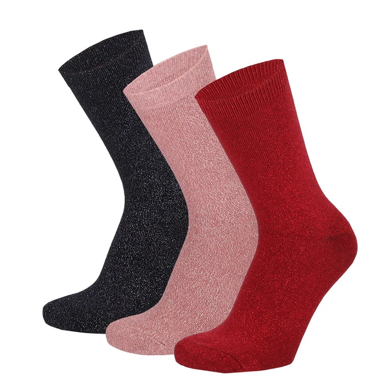 Dames sokken fashion - Multi Blauw/Rood (6-Pak)