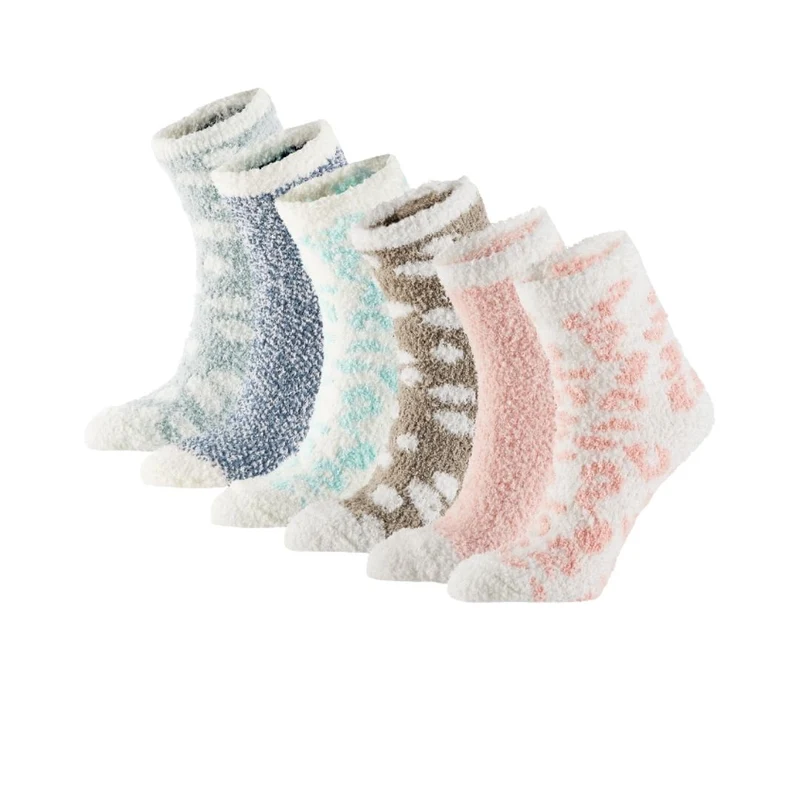 Bedsokken Dames – 6-Pack – Roze/Blauw - Voordeelpakket