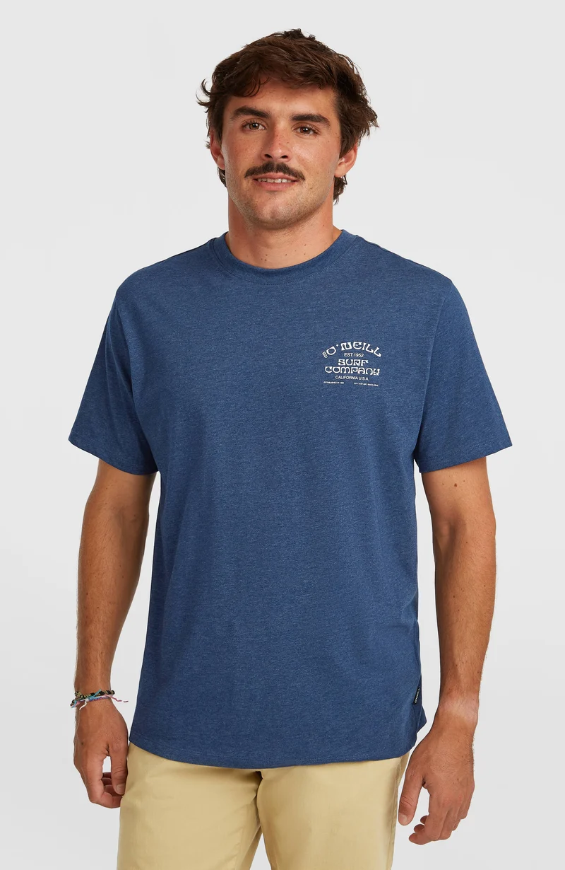 Melange Chest-Print T-shirt | English Evening
