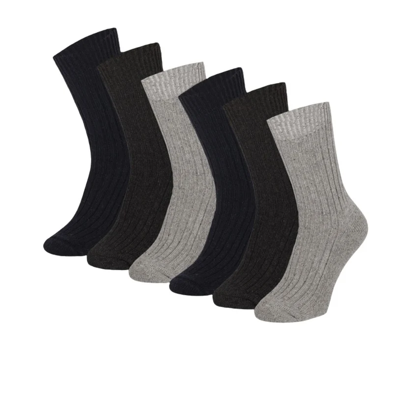 Noorse Wollen Werksokken - Badstof Zool - 6-Pack