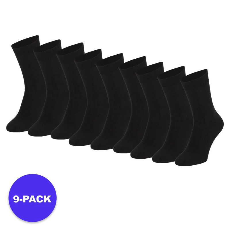 Thermo sokken unisex - Zwart - 9-Pack - Voordeelpakket
