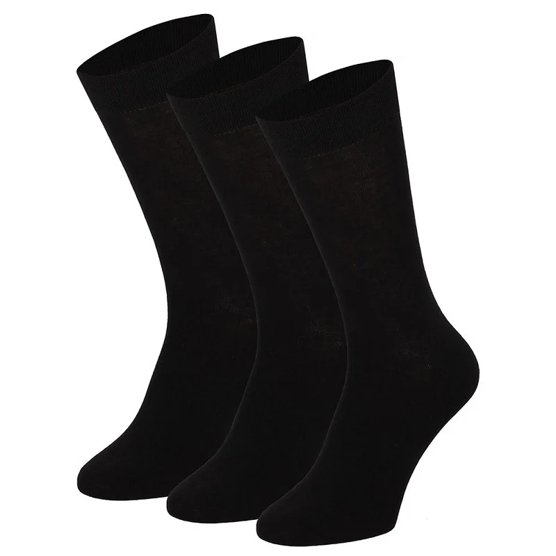 Katoenen herensokken - Zwart- Maat 47/50 - 3-Pack