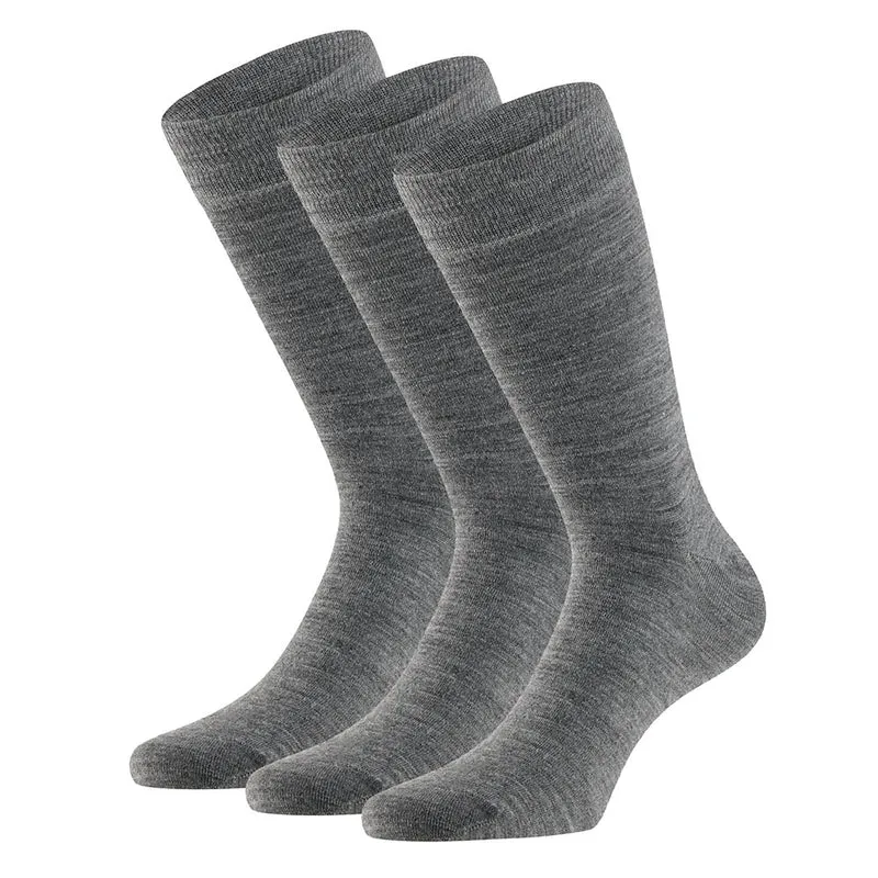 Merino Wollen Sokken - Unisex - Medium grijs - 3-Pak