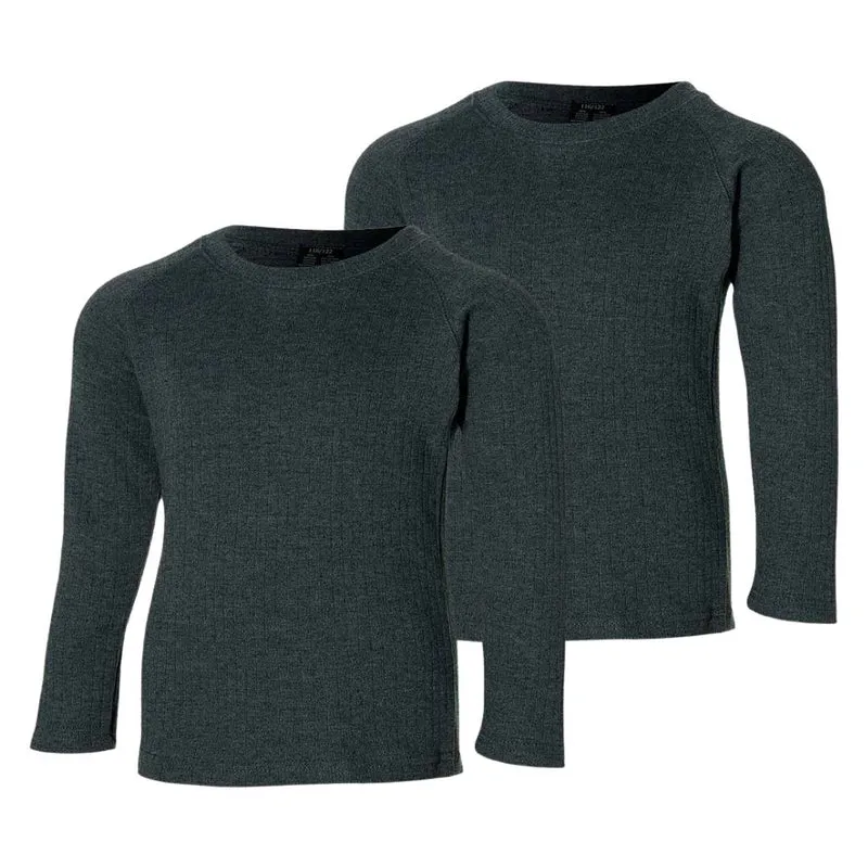 Thermoshirt kinderen antraciet - 2-Stuks