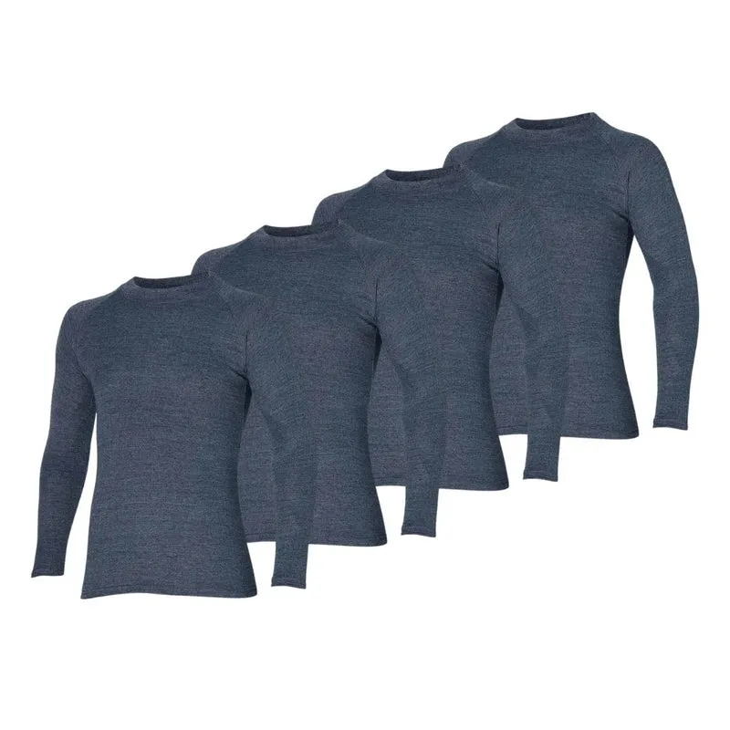 Thermoshirt heren - Antraciet melange - 4-Stuks