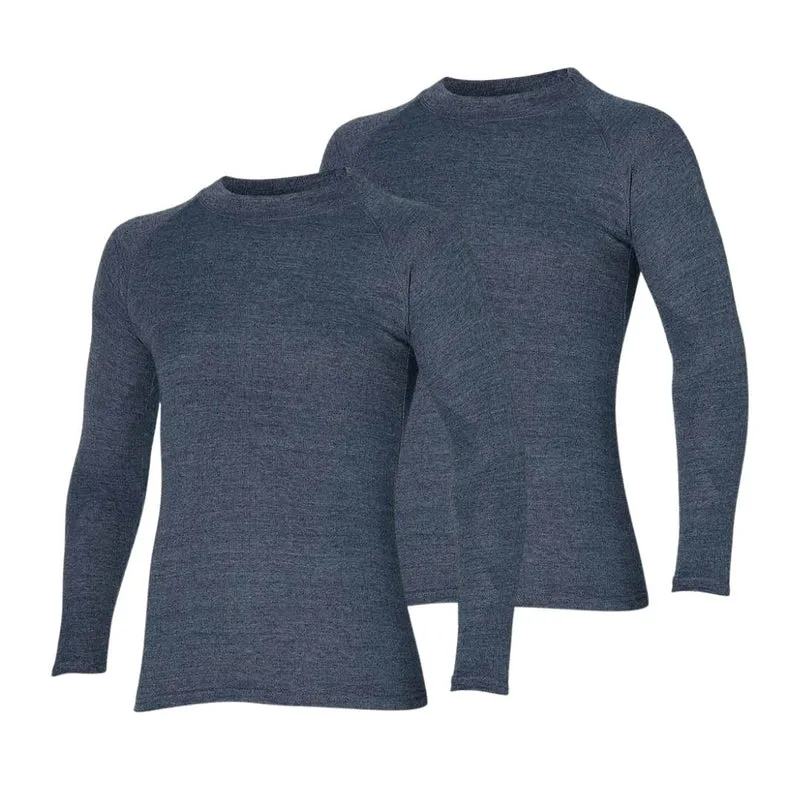 Thermoshirt heren - Antraciet melange - 2-Stuks