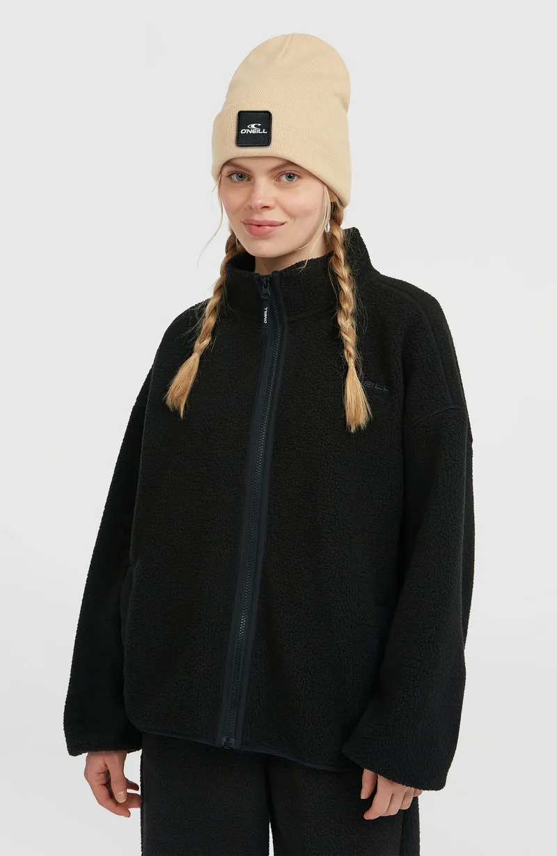 Must-Have High-Pile fleecevest met volledige rits | Black Out