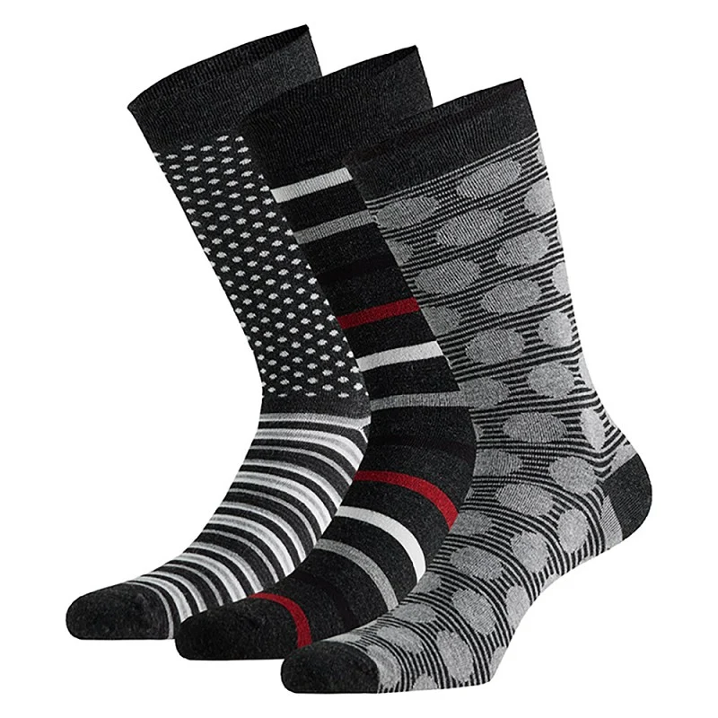 Bamboe fashion sokken met print - Antraciet - (6-Pak)