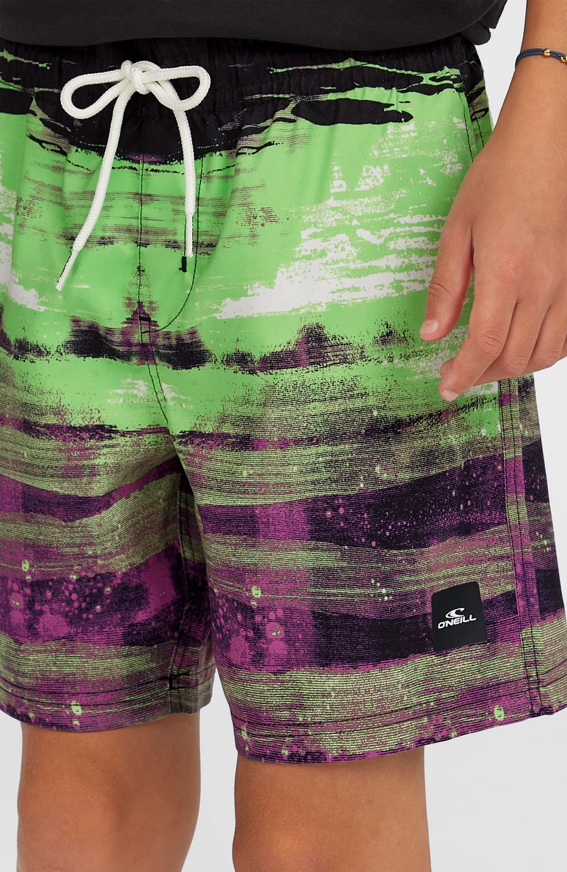 Cali Gradient 14'' zwembroek | Black Melted Stripe Boys