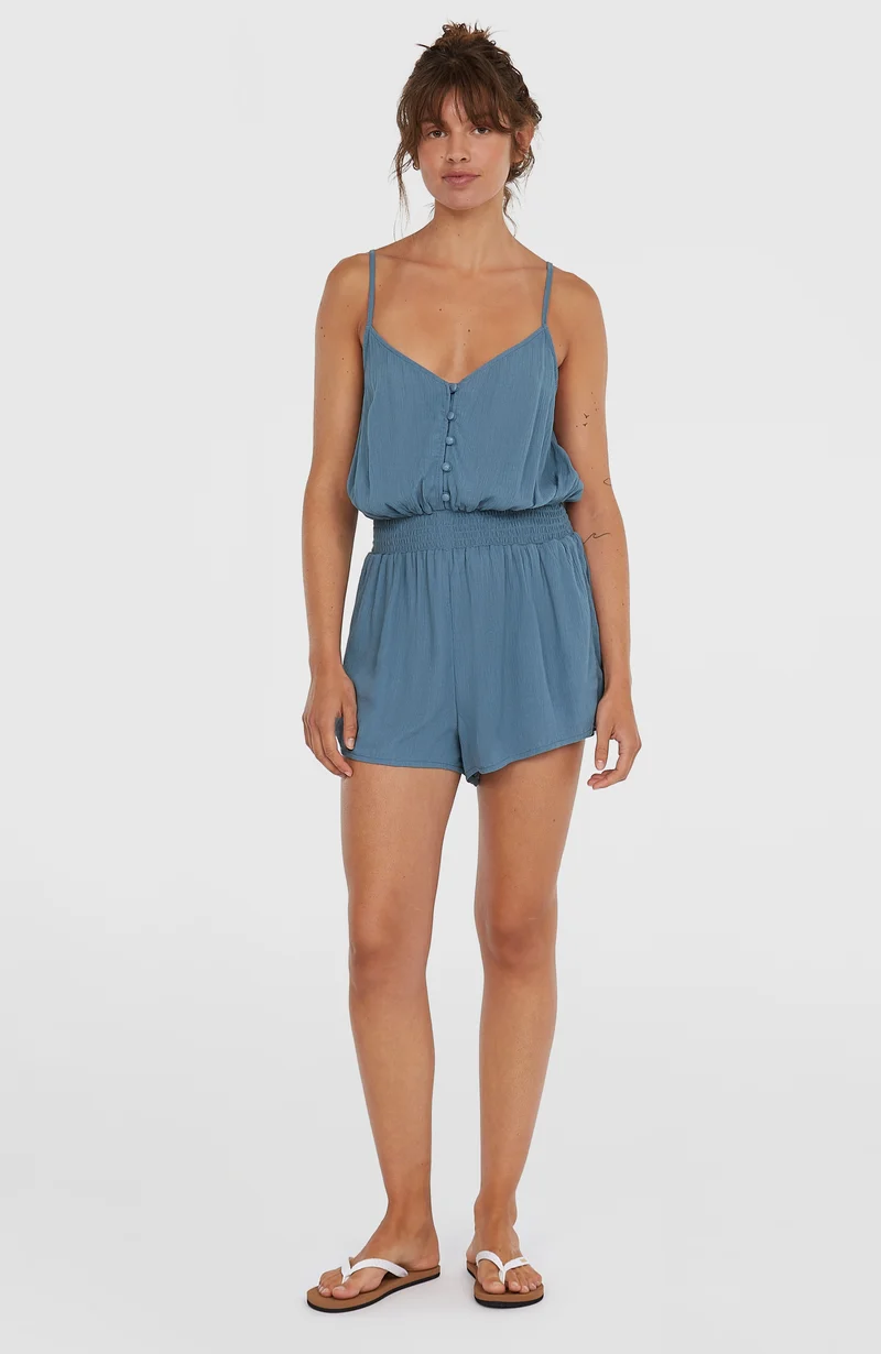 Playsuit met knoopsluiting en dunne bandjes | Copen Blue