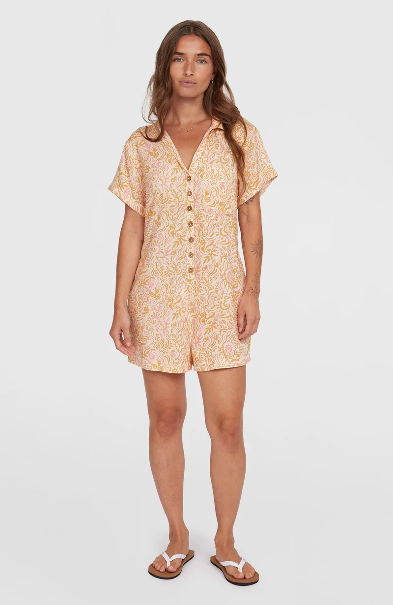 Women of the Wave playsuit | White Abstract Wave