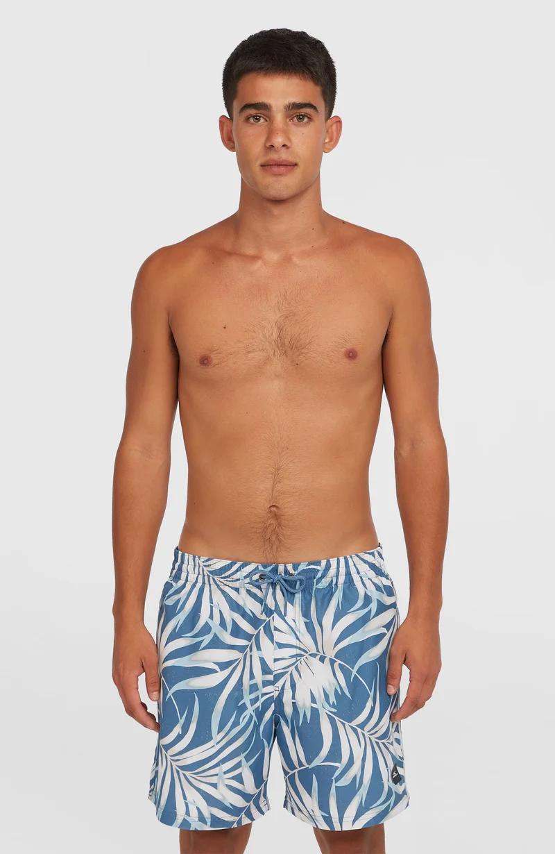 Cali Floral 16'' zwembroek | Blue Dipped Leaves