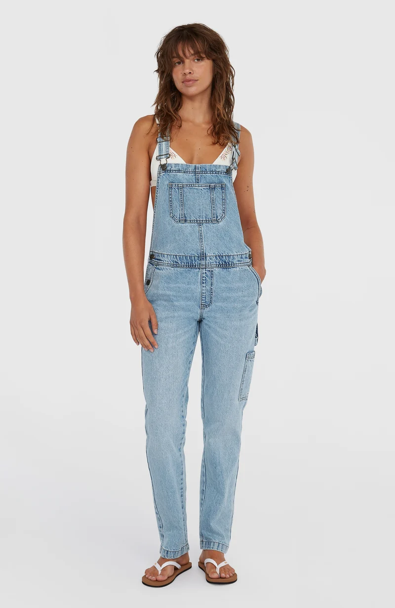 Essentials tuinbroek van keperstof | Denim Blue