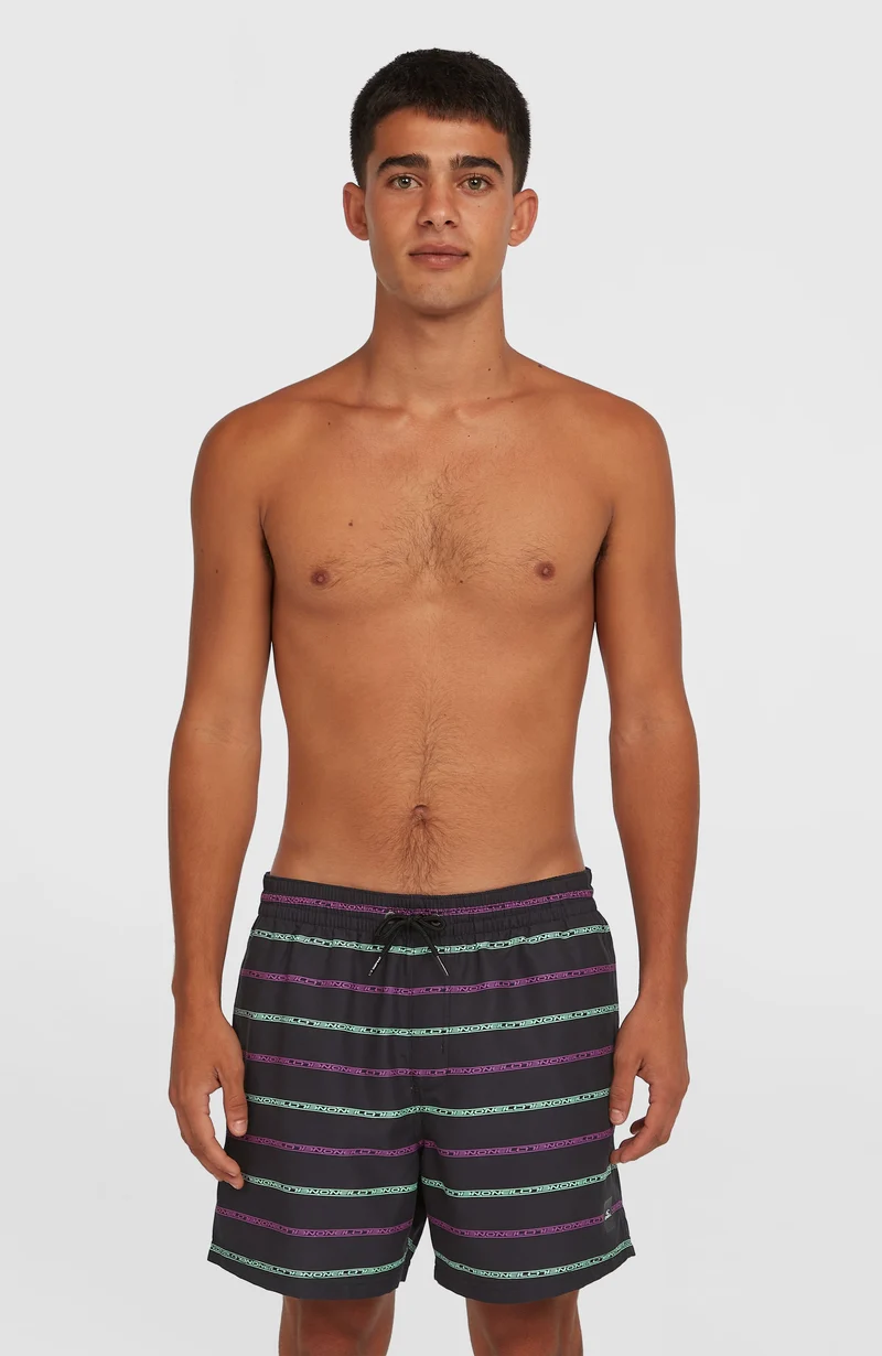 Cali First 15'' zwembroek | Black/Purple O'Neill Stripe