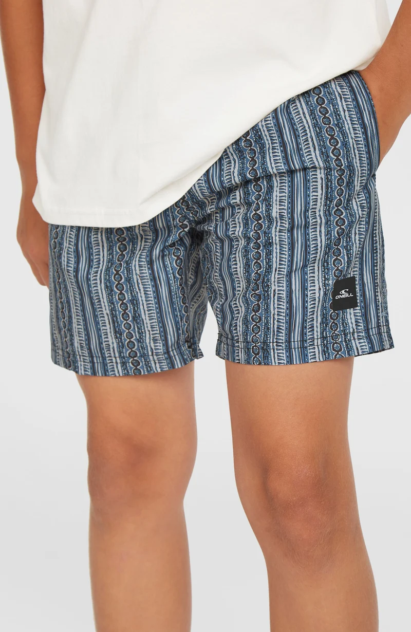 Cali 14'' zwembroek | Blue Pressed Lines