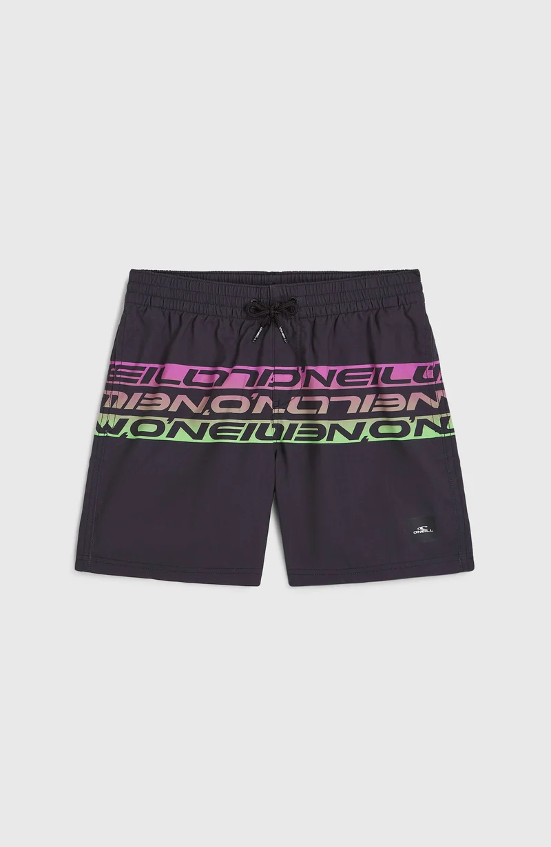 Cali Stripe 14'' zwembroek | Black Upside Down